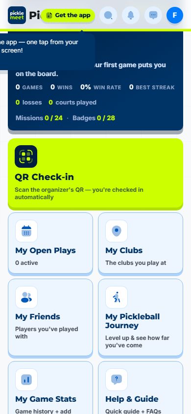 Your PickleMeet player home