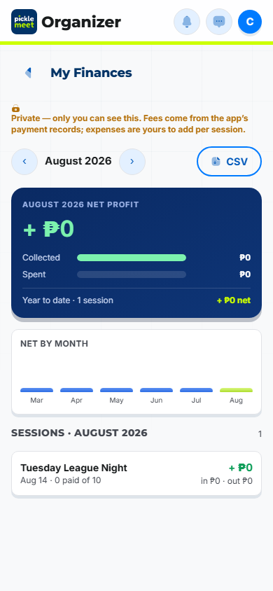 My Finances organizer cashflow